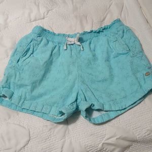 Tommy Hilfiger Girls‎ size 14 blue eyelet cotton shorts elastic waist cuffed hem